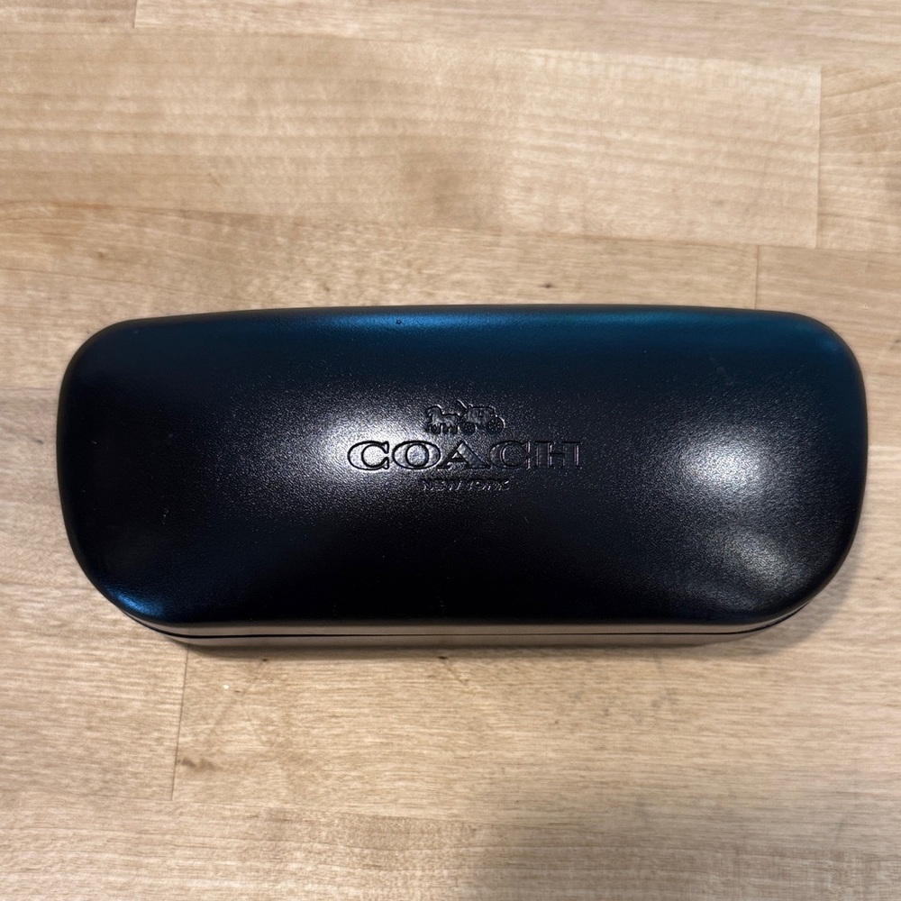 Coach Black Glossy Hard Eyeglass Case Clamshell Sunglasses Holder